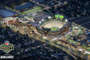NFL divulga desenho de como ficará o Lambeau Field para o DRAFT 2025.